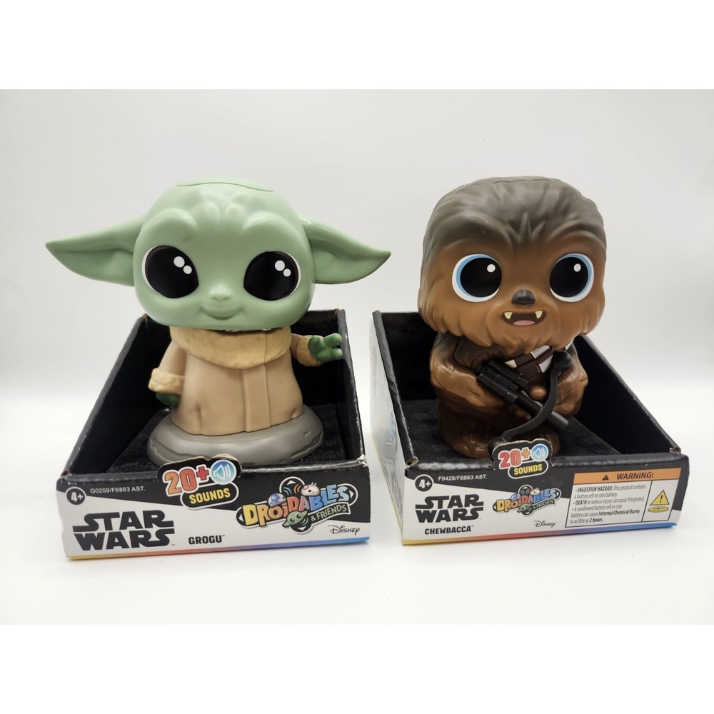 Star Wars Droidables Chewbacca/Grogu 4" Interactive Figures - Hasbro NEW NIP Lot
